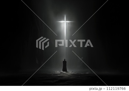 Religion, salvation mankind, bible, Christianity. Faith Prayer Jesus Christ Christian Religion background Eucharist Therapy Bless God Helping Repent Catholic Easter Lent Mind Pray banner copy space. 112119766