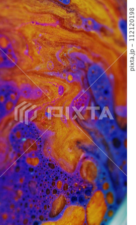 Oil fluid flow glitter ink water purple golden 112120198