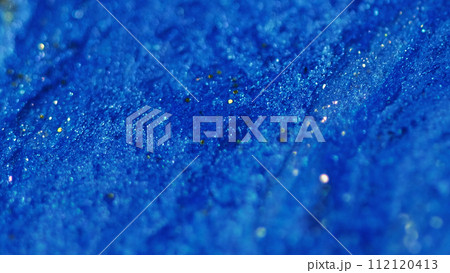 Wet glitter spill gel drip blue golden emulsion 112120413