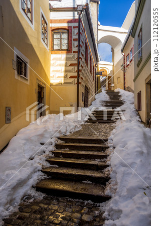 View of Cesky Krumlov in winter, Czech Republic. View of Cesky Krumlov in winter, Czech Republic. 112120555