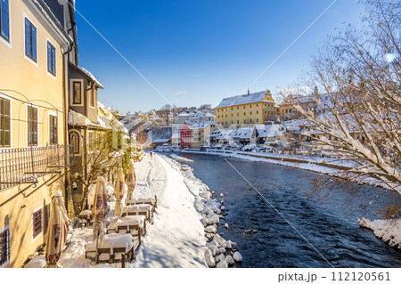 View of Cesky Krumlov in winter, Czech Republic. View of Cesky Krumlov in winter, Czech Republic. 112120561
