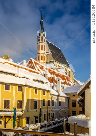 View of Cesky Krumlov in winter, Czech Republic. 112120584
