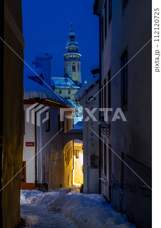 View of Cesky Krumlov in winter, Czech Republic. View of Cesky Krumlov in winter, Czech Republic. 112120725