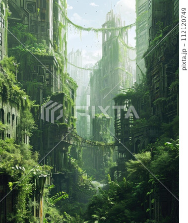 A city in the future covered in greenery, forest and trees filled the Megopolis , Abandoned , Empty streets, overgrown, alternative, A city in the future covered in greenery, forest and trees filled the Megopolis , Abandoned , Empty streets, overgrown, alternative, 112120749