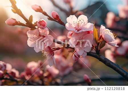 Celebrating nature's ephemeral beauty: the enchanting allure of cherry blossoms in spring, a symphony of pink blooms heralding renewal, serenity, and the timeless grace of fleeting floral elegance. Celebrating nature's ephemeral beauty: the enchanting allure of cherry blossoms in spring, a symphony of pink blooms heralding renewal, serenity, and the timeless grace of fleeting floral elegance. 112120818