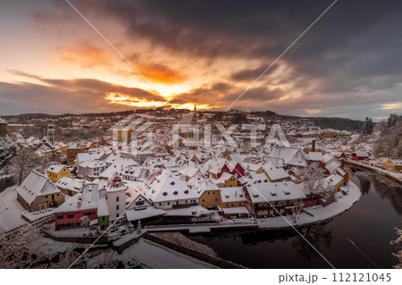View of Cesky Krumlov in winter, Czech Republic. View of Cesky Krumlov in winter, Czech Republic. 112121045
