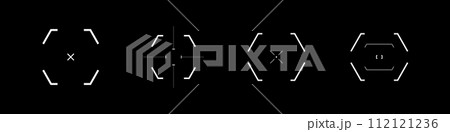 Cyberpunk style set of futuristic design targets, aims Cyberpunk style set of futuristic design targets, aims 112121236