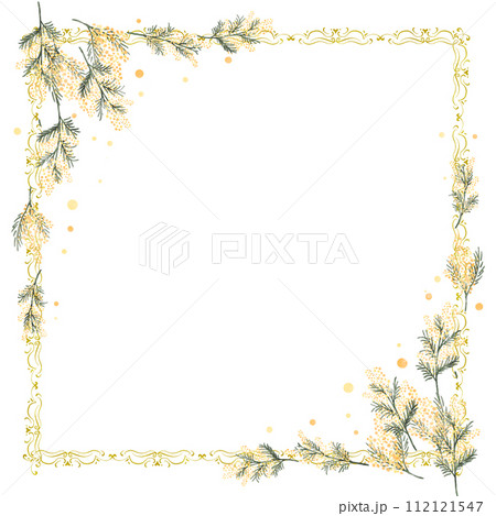 ミモザのフレーム　正方形 112121547