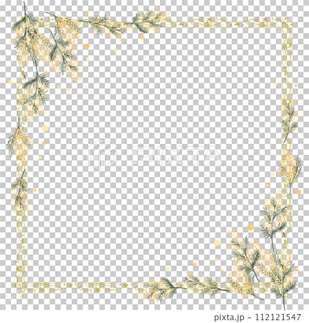 ミモザのフレーム　正方形 112121547