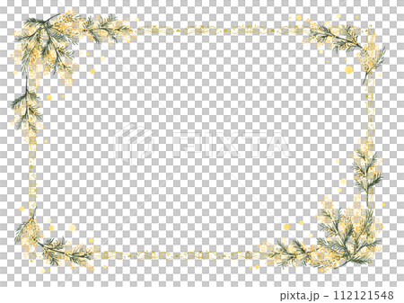 ミモザのフレーム 飾り枠 ミモザのフレーム 飾り枠 112121548