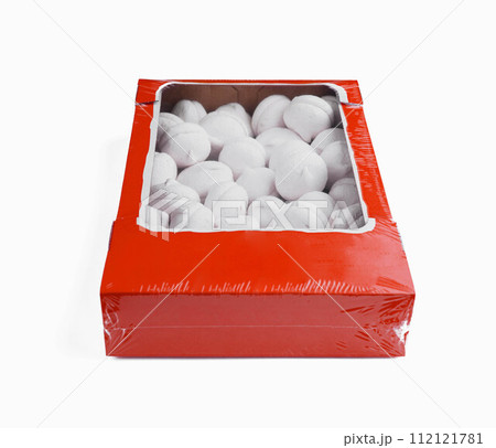 Meringue Cookies in a Box isolated 112121781