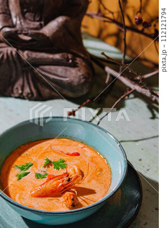 Thai Spicy Seafood Soup with Shrimps and Prawns Thai Spicy Seafood Soup with Shrimps and Prawns 112121794