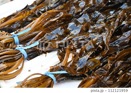 Korea seafood. sea mustard, seaweed drying seaweed Korea seafood. sea mustard, seaweed drying seaweed 112121959