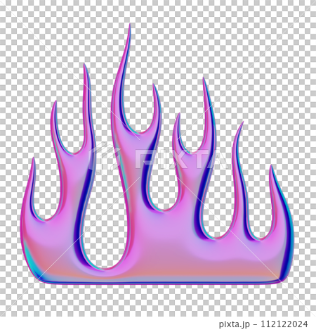 3D flame. Trendy Y2K element. Iridescent colorful burning fire shape with glossy gradient effect. 3D render. Isolated illustration 3D flame. Trendy Y2K element. Iridescent colorful burning fire shape with glossy gradient effect. 3D render. Isolated illustration 112122024