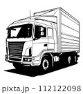 Illustration truck vector monochrome 112122098