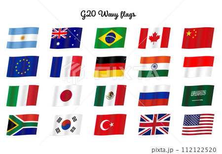 G20サミット参加国の国旗セット 112122520