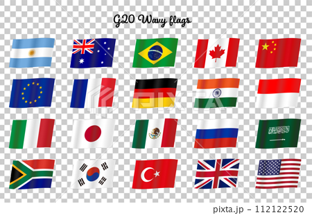 G20サミット参加国の国旗セット 112122520