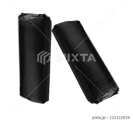 Garbage Bag Rolls Isolated. Trash Packages Garbage Bag Rolls Isolated. Trash Packages 112122639