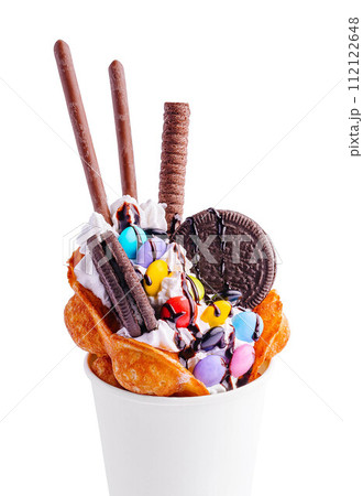 belgian waffle with mm's and oreo cookies 112122648