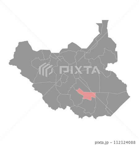 Terekeka State map, administrative division of South Sudan. Vector illustration. 112124088