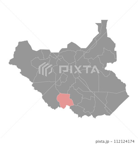 Maridi State map, administrative division of South Sudan. Vector illustration. Maridi State map, administrative division of South Sudan. Vector illustration. 112124174