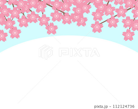 春のフレーム素材 桜と空のイメージ(1_1) ヨコ 春のフレーム素材 桜と空のイメージ(1_1) ヨコ 112124736