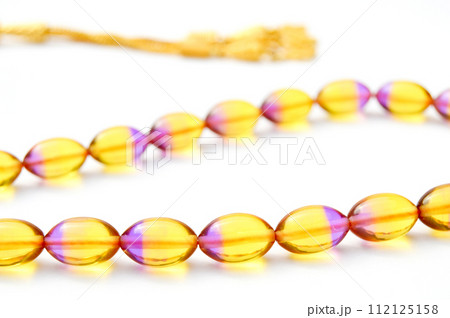 Colored and gold beads sequenced, short rosary, tespih tesbih 112125158