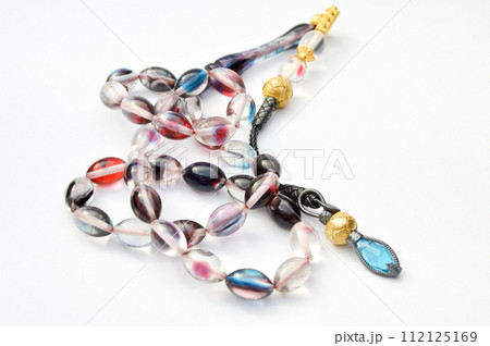 Colored and gold beads sequenced, short rosary, tespih tesbih Colored and gold beads sequenced, short rosary, tespih tesbih 112125169