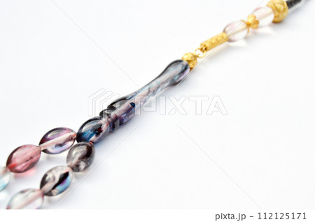 Colored and gold beads sequenced, short rosary, tespih tesbih 112125171