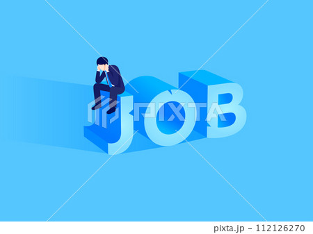 仕事で悩むビジネスマン 仕事で悩むビジネスマン 112126270