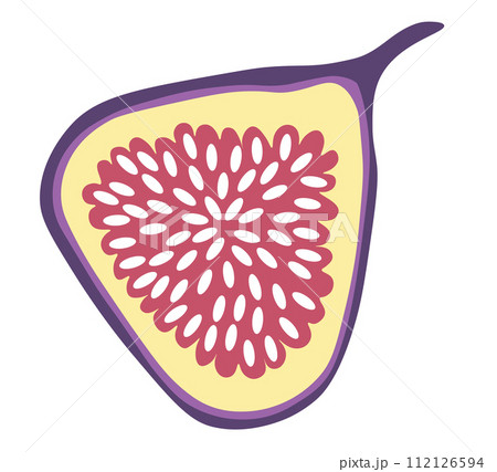 Slice of fig, exotic and tropical summer fruit 112126594