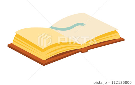 Open book with bookmark, reading publications Open book with bookmark, reading publications 112126800