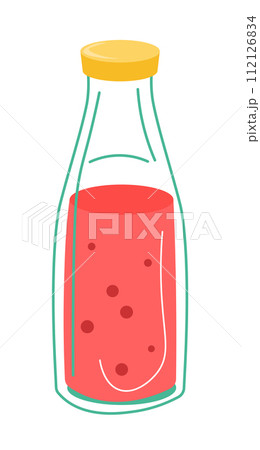 Tomato or fruit juice in jar or bottle vector 112126834