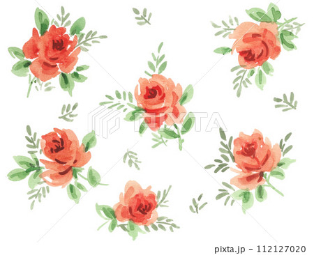 水彩で描いた小バラ柄24301pix7 水彩で描いた小バラ柄24301pix7 112127020