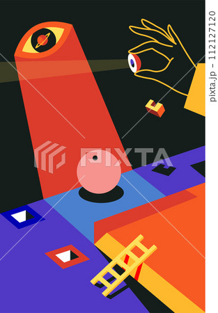 Surreal realm, eye and ladder, hand and sphere 112127120