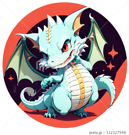 可愛いドラゴンのモンスター風キャラクターイラストのイラスト素材