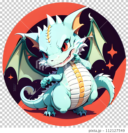 可愛いドラゴンのモンスター風キャラクターイラストのイラスト素材