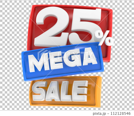 Mega Sale Discount Up To Percent 3D Render Mega Sale Discount Up To Percent 3D Render 112128546