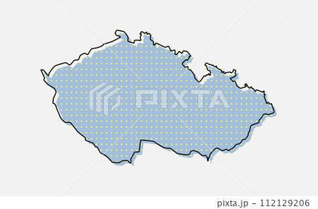 Vector map Czech for points, dotted template Vector map Czech for points, dotted template 112129206