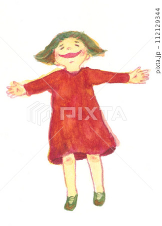 爽やかな風を感じて、気持ちが良い子ども 爽やかな風を感じて、気持ちが良い子ども 112129344