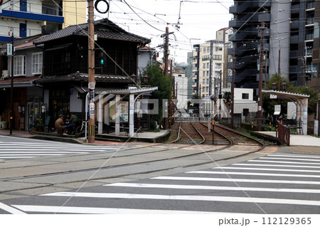 熊本市中央区新町 新町停留所前の町並み 熊本市中央区新町 新町停留所前の町並み 112129365