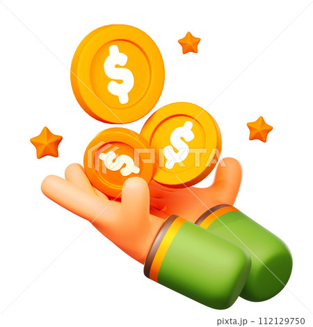 3D Zakat icon on transparent background 112129750