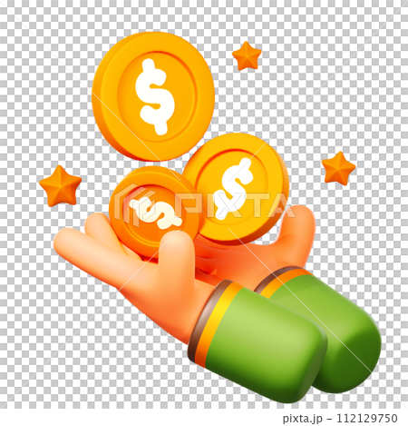 3D Zakat icon on transparent background 112129750