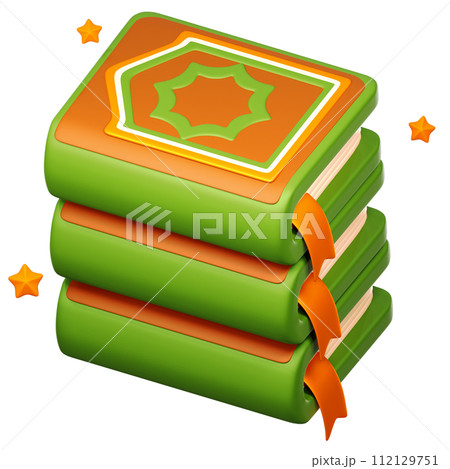 3D Al-Quran Books icon on transparent background 112129751