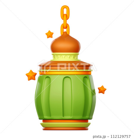 3D Islamic Lantern icon on transparent background 3D Islamic Lantern icon on transparent background 112129757