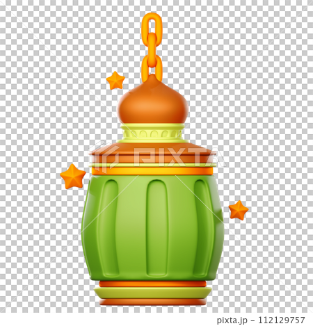 3D Islamic Lantern icon on transparent background 3D Islamic Lantern icon on transparent background 112129757