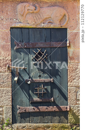 old wooden door old wooden door 112129770