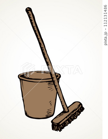 Bin for cleaning. Vector drawing 112131486