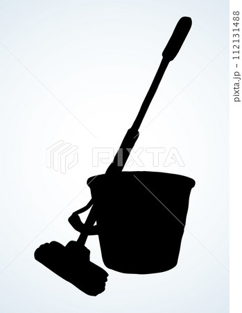 Bin for cleaning. Vector drawing Bin for cleaning. Vector drawing 112131488