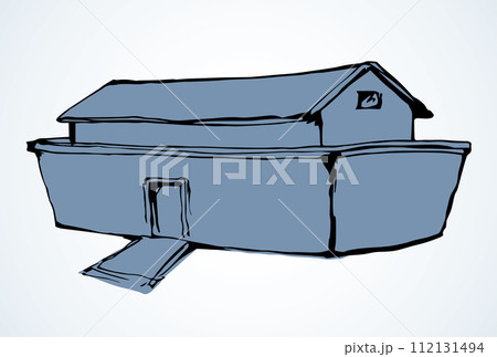 Biblical Noah's Ark. Vector drawing 112131494